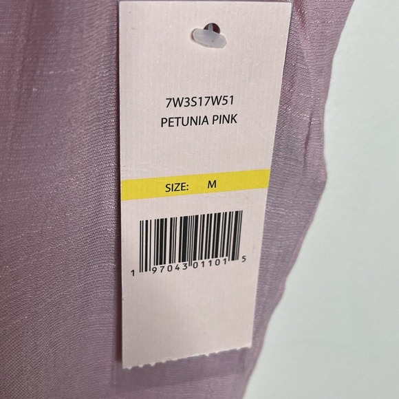 Nanette Lenore Short Sleeve Blouse Top Petunia Pink Women’s Size M Ruffle - Picture 5 of 8